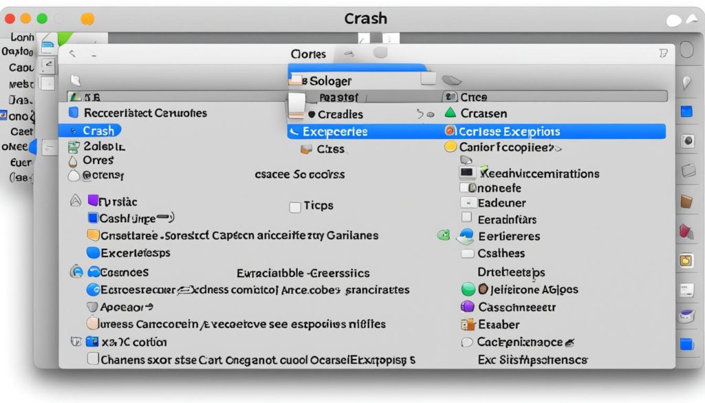 types of crash exceptions in macOS
